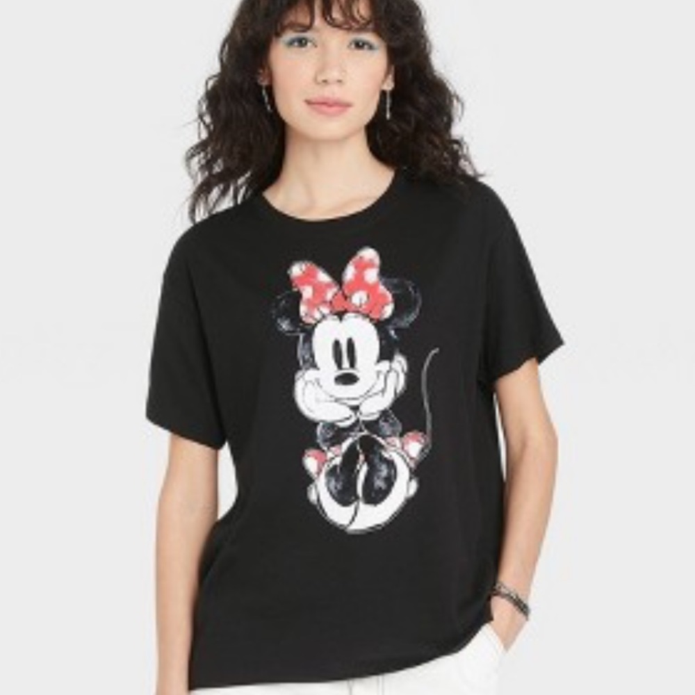 Disney Minnie Mouse Black Short Sleeve Tee Shirt Top Women’s Size XXL